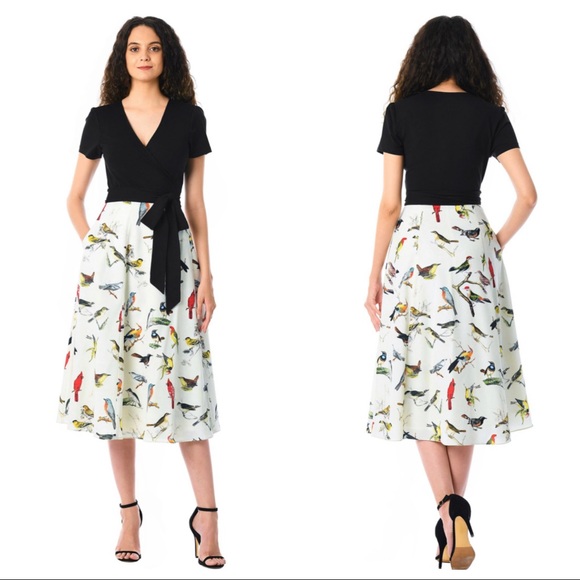 Wayward Fancies by eShakti Wrap Maxi Bird Dress - Picture 2 of 11